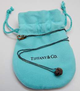 925 Tiffany & Co Knot Pendant Necklace 2.2g