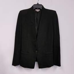 Womens Black Long Sleeve Collared Single Breasted Blazer Jacket Size Small