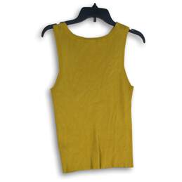 Express Womens Yellow Ribbed Round Neck Sleeveless Pullover Tank Top Size M alternative image