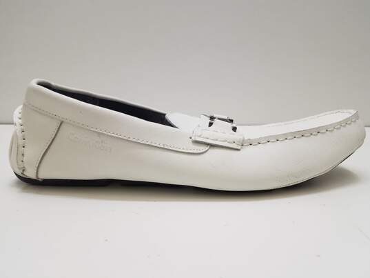 Calvin Klein Morrie White Driving Loafers Shoes Men's Size 12 M image number 5