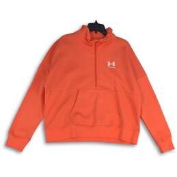 Under Armour Womens Coral Mock Neck Long Sleeve Pullover Sweatshirt Size XL