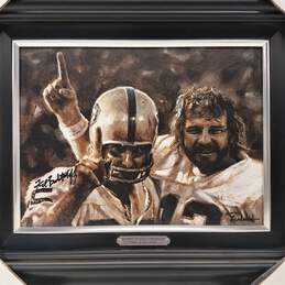 Signed Framed Canvas Art of Oakland Raiders Hall of Famers Fred Biletnikoff & Ken Stabler by Scott Medlock alternative image
