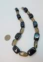 925 Geometric Smoky Quartz and Oval Shaped Glass Beaded Necklace image number 3