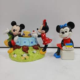 Vintage Disney Ceramic Mickey & Minnie Teapot & Statue