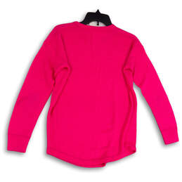 Womens Pink Knitted Stretch Long Sleeve Crew Neck Pullover Sweater Size S alternative image