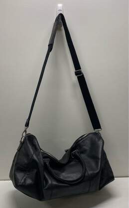 Cole Haan Black Leather Shoulder Travel Zip Duffle Bag alternative image