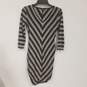 Womens Multicolor Striped 3/4 Sleeve V-Neck Pullover Bodycon Dress Size XS image number 1