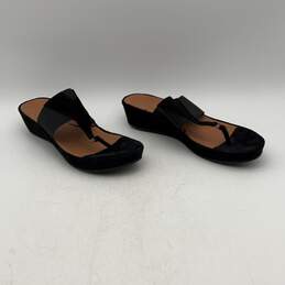 L'Amour Des Pieds Womens Chantara Black Slip On High Heel Thong Sandals