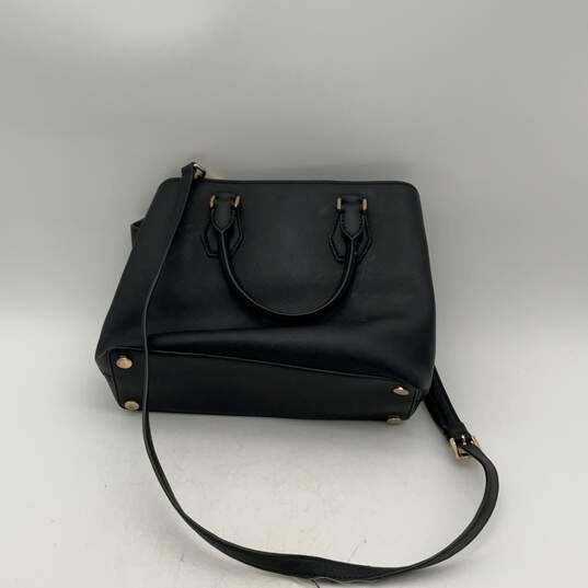 Michael Kors Womens Black Leather Handle Bottom Stud Satchel Bag Purse image number 3