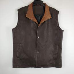 Unbranded Men Brown Leather Vest SZ NA