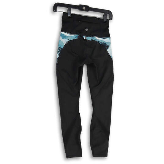 Womens Black Elastic Waist Zip Pocket Pull-On Compression Leggings Size XXS image number 2