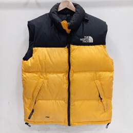 The North Face 700 Men's Yellow Full Zip Down Puffer Vest Size L