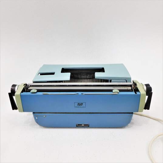 Vintage Smith Corona Coronet Super 12 Blue Electric Typewriter With Hard Case image number 3