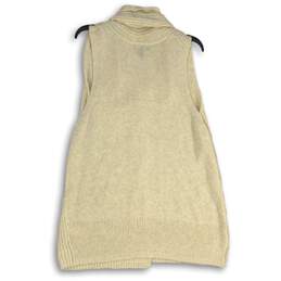 NWT Womens Beige Knit Ribbed Sleeveless Open Front Cardigan Sweater Size XL alternative image