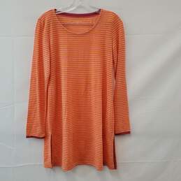 Eileen Fisher Orange 100% Linen Long Sleeve Tunic Top