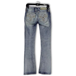 Womens Blue Denim Medium Wash Comfort Pockets Bootcut Leg Jeans Size 25 alternative image