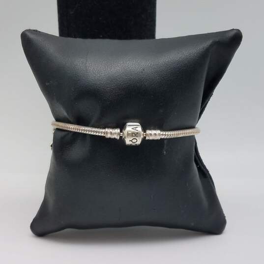 Pandora Sterling Silver 1 Mini Graduation Charm on 7" Bracelet 15.9g image number 3