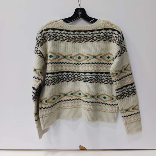 Women's Natural Reflections Fair Isle Crew Neck Sweater Sz M NWT image number 2