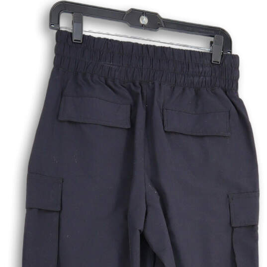 NWT Womens Black Drawstring Slash Pocket Pull-On Cargo Pants Size Small image number 4