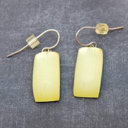 Alexis Bittar Yellow Carved Lucite Dangle Earrings 3.2g