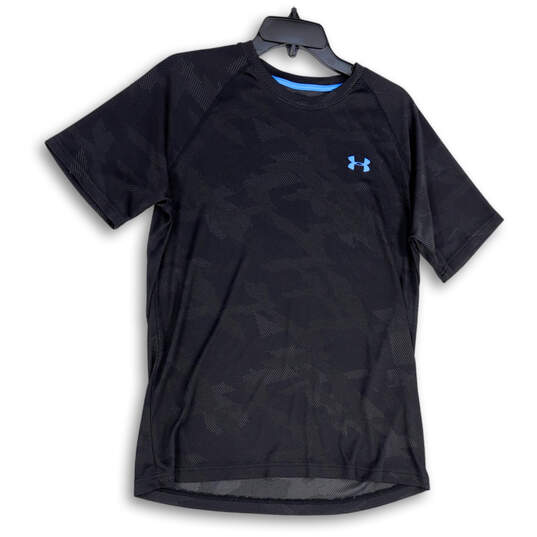 Mens Black Blue Crew Neck Short Sleeve Pullover Activewear T-Shirt Size M image number 1