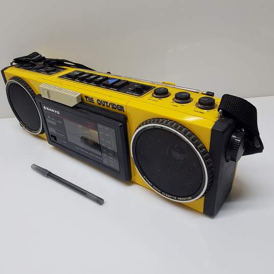 VTG. Sanyo *Untested P/R* #MGT7A Portable Boombox Radio Cassette 'The Outsider' image number 1