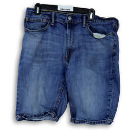 Mens 541 Blue Denim Medium Wash Pockets Stretch Taper Jean Shorts Size 36