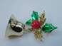 Monet, Gerry & Vintage Gold Tone Enamel Christmas Brooches 79.1g image number 9