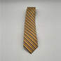 NWT Mens Yellow Silk Striped Four In Hand Adjustable Designer Necktie image number 1