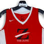 Mens Red V-Neck Dri-Fit Sleeveless Pullover Activewear Tank Size Small image number 3