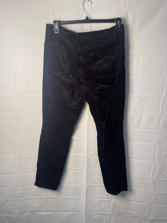 Loft Womens Black Velvet Like jean Pants Size 14 image number 2