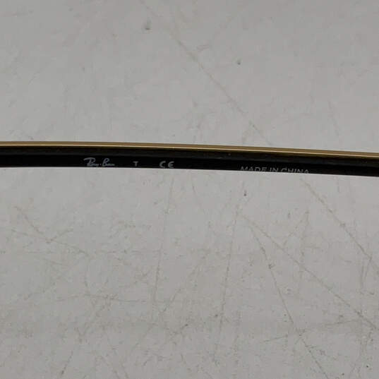 Mens RB6375 Black Gold Metal Full Rim Round Eyeglasses Frames Only w/ Box image number 8