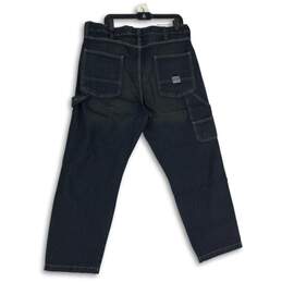 NWT Mens Black Denim Dark Wash Pockets Carpenter Tapered Leg Jeans Sz 38x30 alternative image