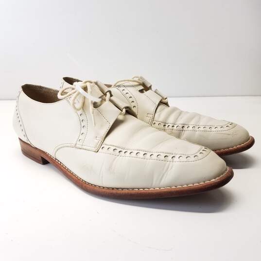 Kenneth Cole White/Beige Spectator Brogue Apron Toe Derby Shoes Men US 8.5 image number 3