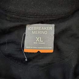 Icebreaker Merino Black 1/4 Zip Pullover Top Men's Size XL alternative image