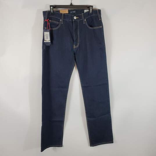 Armani Jean Men Blue Reg Fit Jeans Sz 32 Nwt image number 1