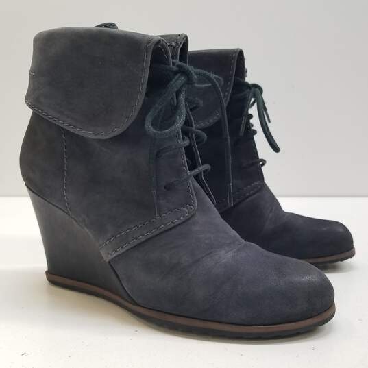 Tesori Grey Wedge Ankle Booties Women's Size 6 image number 3