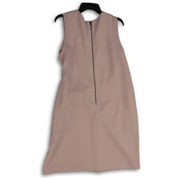 Womens Pink Round Neck Front Knot Sleeveless Back Zip Shift Dress Size 14W alternative image