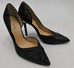 Guess Women's Black Sequin Heels sz 7M