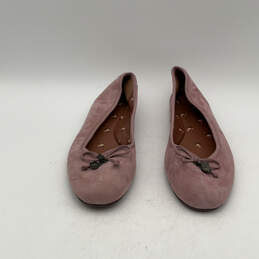 Womens Lola Pink Suede Round Toe Low Top Slip-On Ballet Flats Size 10