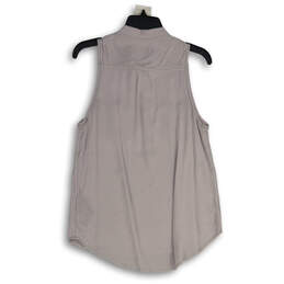 NWT Womens Gray Sleeveless Half Button Blouse Top Size Medium alternative image