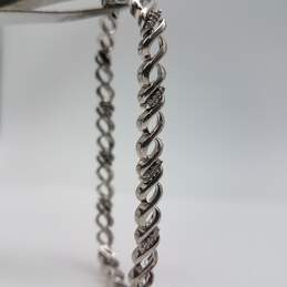 Sterling Silver Diamond Infinity Link 7 Inch Bracelet 12.7g alternative image