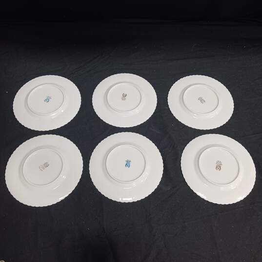 Bundle of 6 Lenox China White Gold Tone Accents Dessert Plates image number 2