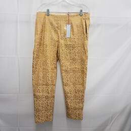 NWT Francis Valentine New York WM's Floral Gold Jacquard Blend Petrie Pants Size 10
