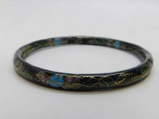 Vintage Chinese Cloisonné Enamel Bangle Bracelets 104.1g image number 4