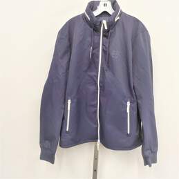Armani Exchange AX Blouson Jacket Hooded Windbreaker w/ Suspender Straps in Navy Blue - Mens L
