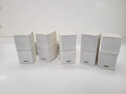 Bose Acoustimass Surround Sound Satellite White Double Cube Speakers Lot of 5