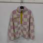 Levi's Women's Pink & White Check 1/2 Zip Pullover Fleece Jacket Size M image number 1