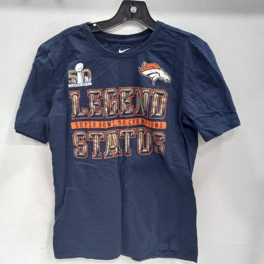 Nike Denver Broncos Super Bowl 50 Champions Men's T-Shirt Size M image number 1