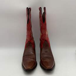 Ariat Mens Red Brown Pointed Toe Mid Calf Cowboy Western Boots Size 11 alternative image